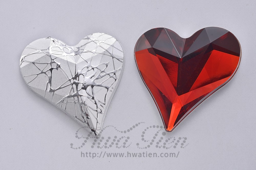 Irregular Heart Acrylic Bead Stone, by Top Supplier Hwa Tien